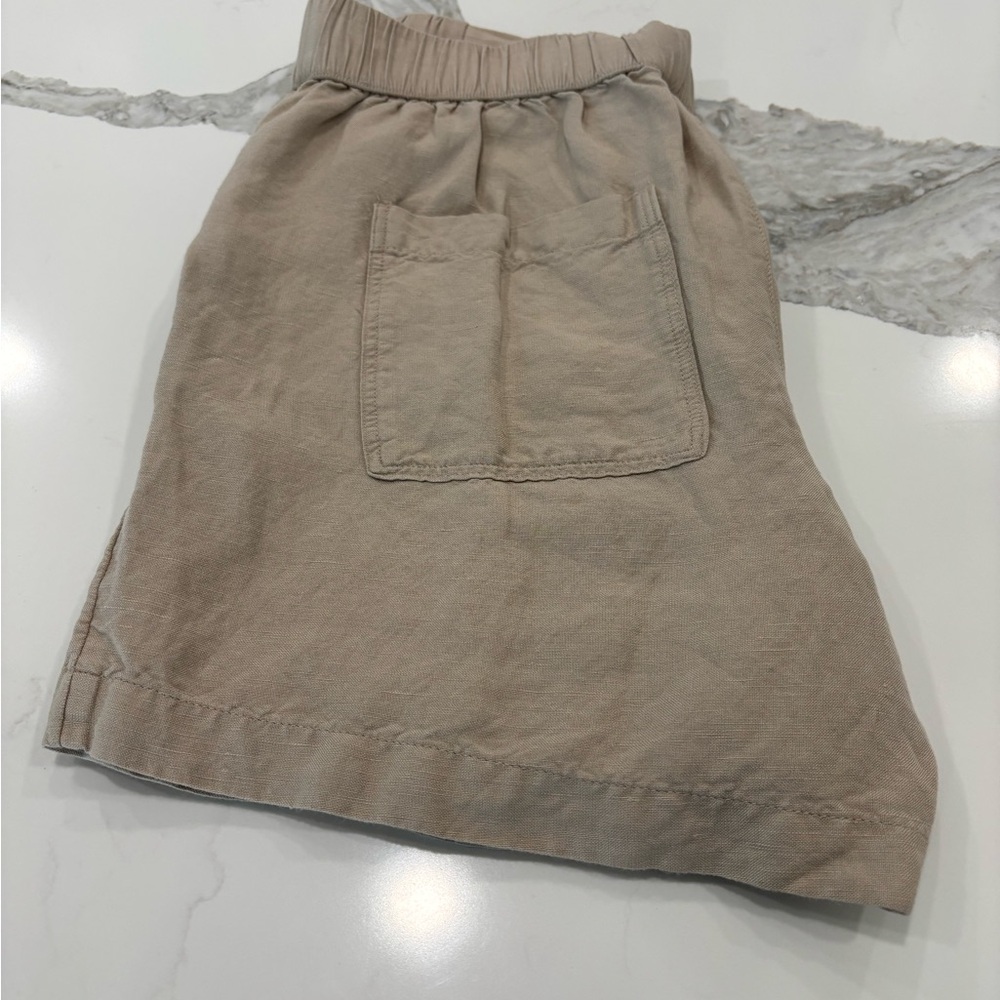 A New Day Tan High Waist Shorts with Elastic Waistband